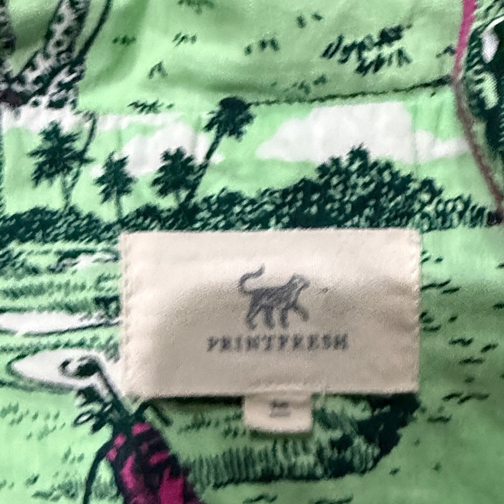 Printfresh Long Cotton PJ Set in the Golf Toile Putting Green pattern size M EUC - Picture 4 of 4